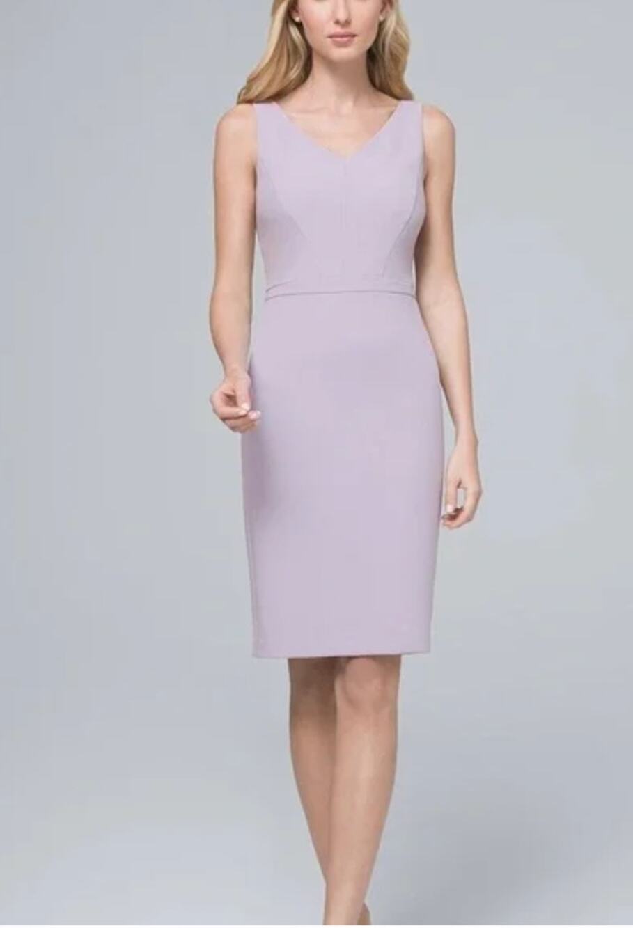 WHITE HOUSE BLACK MARKET NWT Sleeveless V-Neck Sheath Lilac Dress // 6